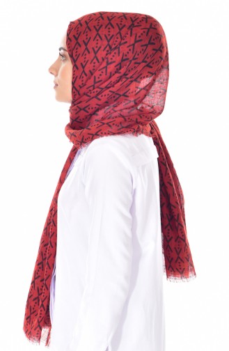 Dark Brick Red Shawl 06