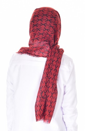 Dark Brick Red Shawl 06