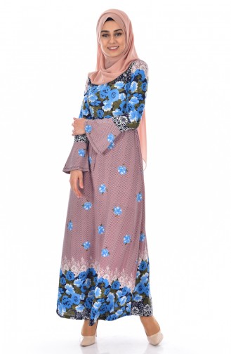 Blue Hijab Dress 5082-01
