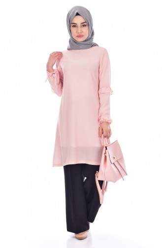 Crepe Laced Tunic 7355-02 Powder 7355-02