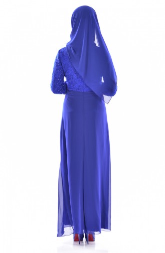 فساتين سهرة بتصميم اسلامي أزرق 3315-03