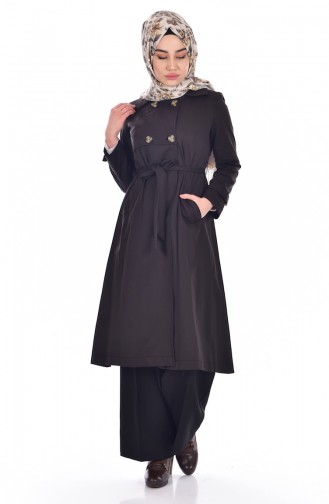 ترانش كوت بتصميم سادة مع ازرار  6779-02