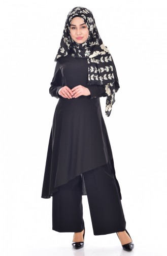 Asimetrik Tunik 6002-02 Siyah