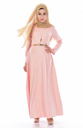 Salmon Hijab Dress 3951-11