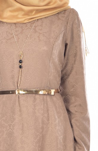 وايت بيرد فستان بتصميم حزام للخصر 3951-13 لون بني مائل للرمادي 3951-13
