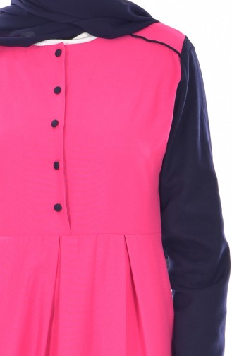 W. B Buttoned Dress 5733-10 Fuchsia 5733-10
