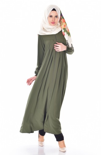 Abaya mit Reißverschluss 4010-02 Khaki 4010-02