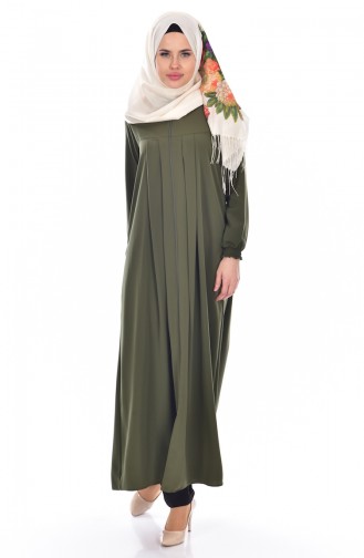 Abaya mit Reißverschluss 4010-02 Khaki 4010-02