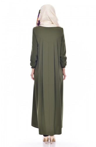 Abaya mit Reißverschluss 4010-02 Khaki 4010-02