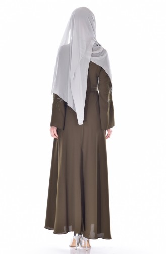 Khaki İslamitische Jurk 18302-04