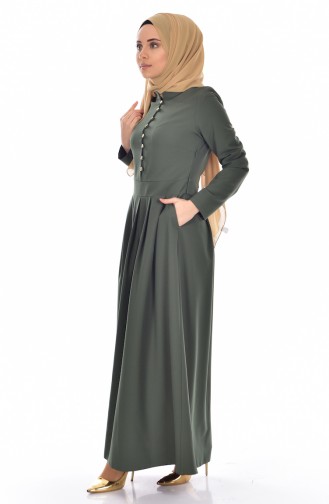 Khaki Hijab Dress 0113-11