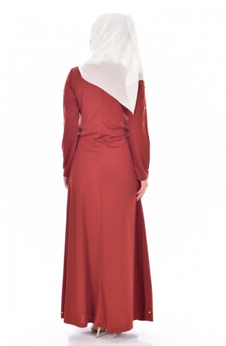 Brick Red Hijab Dress 0210-02