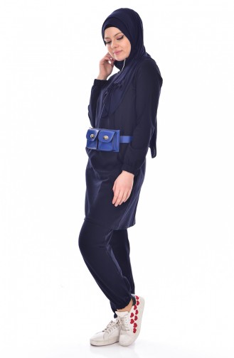 BWEST Pocket Suit Tracksuit 8075-03 Navy Blue 8075-03