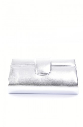 Sac de Soirée Pour Femme 0494-05 Argent Cuir 0494-05