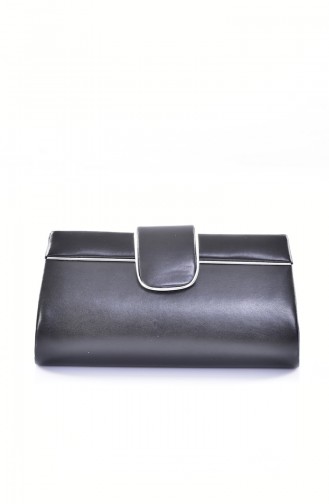 Sac de Soirée Verni Pour Femme 0494-07 Noir Cuir 0494-07