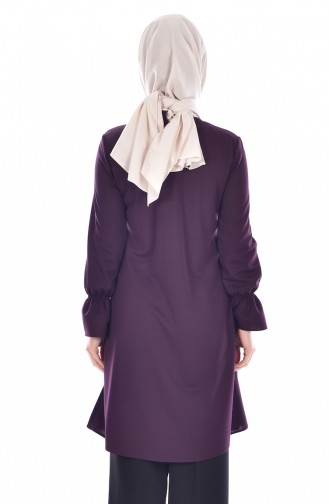 Pleated Tunic with Pearls 3177-04 Purple 3177-04