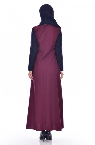 Plum Hijab Dress 5733-01