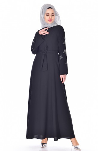 Black Hijab Dress 18302-03