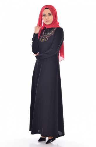 Habillé Hijab Noir 81521-03