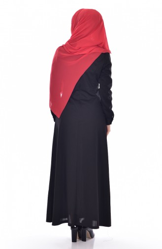 Black Hijab Evening Dress 81521-03