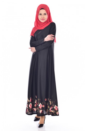 Black Hijab Dress 5106-01