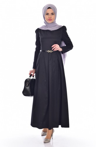 Black Hijab Dress 3020-04