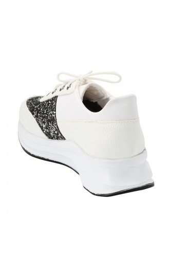 Bayan Simli Ayakkabı 4015-01 Beyaz