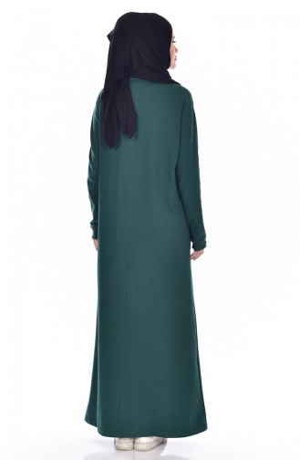 Emerald Green Hijab Dress 8079-05