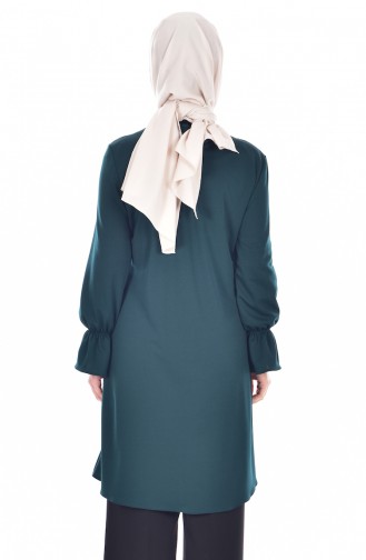 Pleated Tunic with Pearls 3177-01 Emerald Green 3177-01