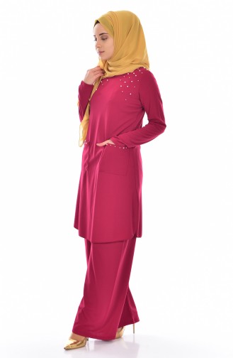 Tunika mit Hose 2er Set 0537-06 Fuchsia 0537-06