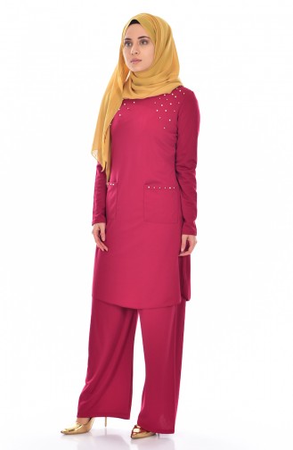 Tunika mit Hose 2er Set 0537-06 Fuchsia 0537-06