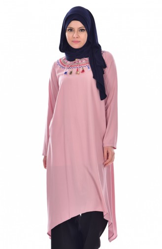 Ethnic Embroidered Tunic   4486-05 Dry Rose  4486-05