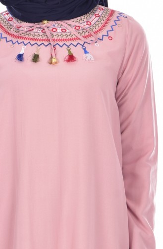 Ethnic Embroidered Tunic 4486-05 Dry Rose 4486-05