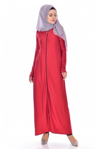 Abaya a Fermeture 99140-08 Rouge 99140-08