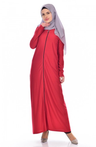 Abaya a Fermeture 99140-08 Rouge 99140-08