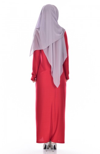 Abaya mit Reißverschluss 99140-08 Rot 99140-08