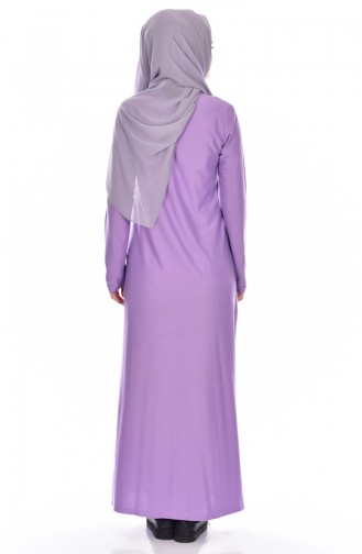 Zip-down Abaya 99140-07 Lilac 99140-07