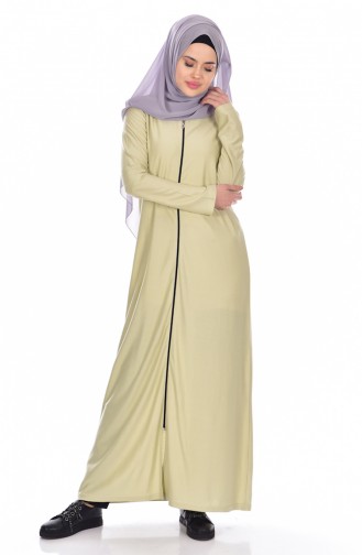 Zip-down Abaya 99140-09 Mint Green 99140-09