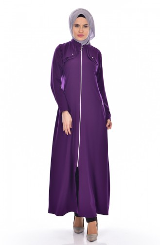 Abaya Détail Poches 2118-04 Pourpre 2118-04