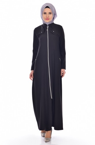 Abaya mit Tasche 2118-01 Schwarz 2118-01