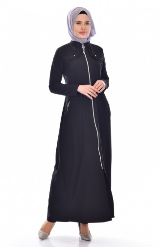 Abaya mit Tasche 2118-01 Schwarz 2118-01