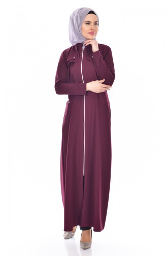 Abaya Détail Poches 2118-06 Cerise 2118-06