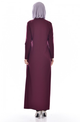 Abaya Détail Poches 2118-06 Cerise 2118-06