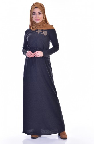 فستان بتصميم مطرز مع حزام للخصر  2911-06