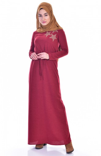 فستان بتصميم مطرز مع حزام للخصر  2911-03