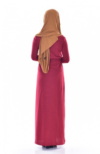 Claret Red Hijab Dress 2911-03