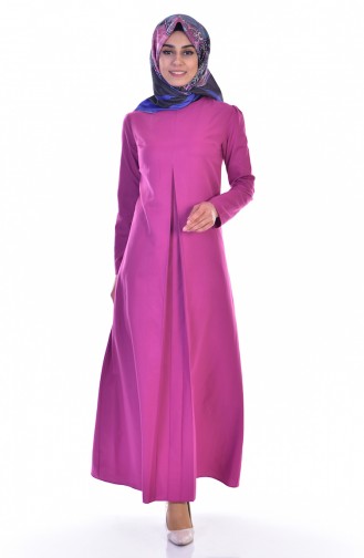 فستان بتصميم سادة مع سحاب مخفي  2912-04