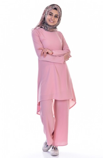 Ensemble Deux Pieces Tunique Pantalon 18831-04 Rose Pâle 18831-04