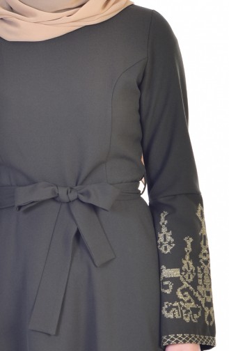 Khaki Hijab Dress 60674-01