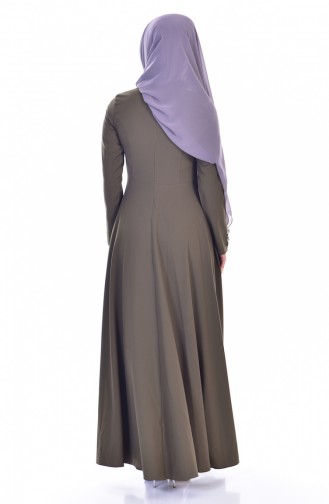 Kleid mit Spitzen 8120-01 Khaki 8120-01